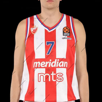 2025-26 Summer New Serbian Basketball Red Star Belgrade Basketball Jersey Nikola Kalinić No 12 Men Sports Jersey Quick-drying