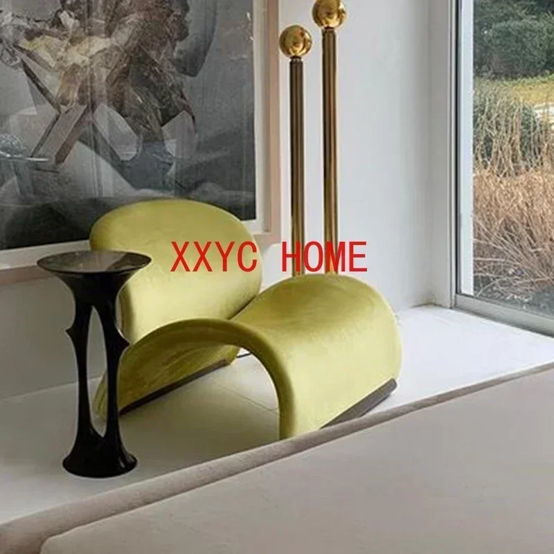 

Ретро классический дизайнерский изогнутый одиночный диван-кресло для отдыха