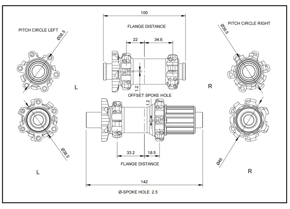 GOLDIX R370 6-bolt disc brake 28h direct pull ratchet 36T gravel road bicycle hub suitable for SHIMANO  transmission systems