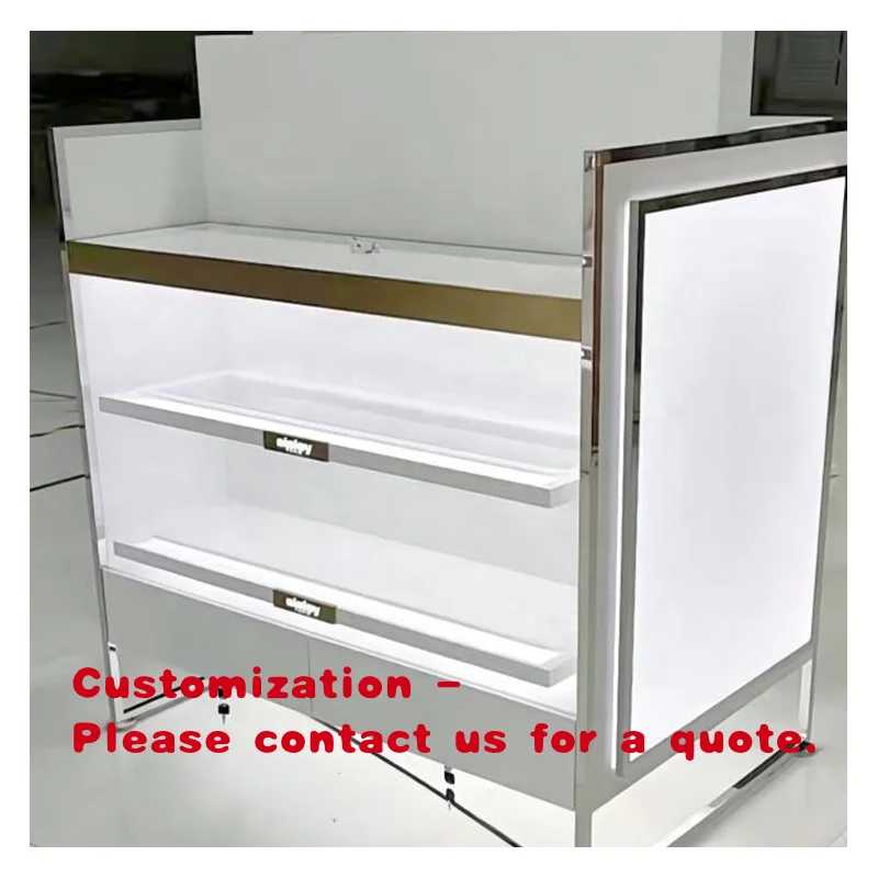 custom.Cosmetics Display Stand Customized Metal Wooden Display Cabinet Cosmetic Retail Store Makeup Display Wall Rack