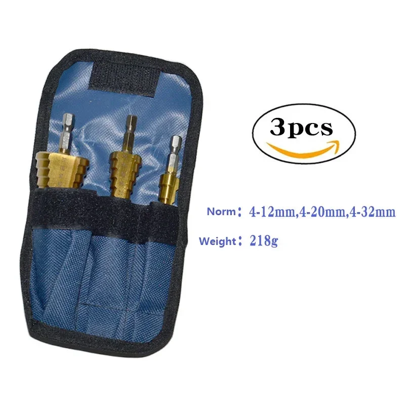 

4-12/4-20/4-32 мм деревообрабатывающий резак для отверстий, высокоскоростной инструмент для открывания отверстий с титановым покрытием, набор ступенчатых сверл, 3 шт./компл.