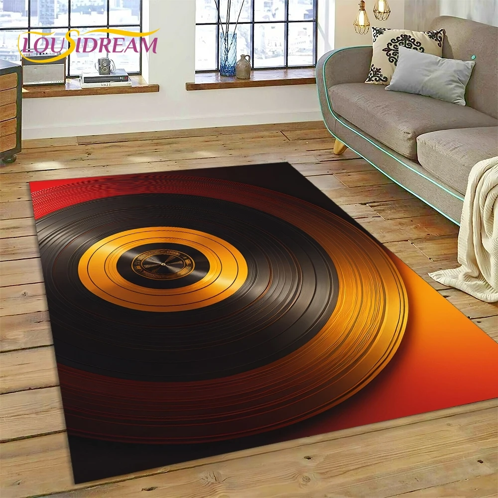 Vinyl Record Music DJ Screen tape Rug Carpet for Living Room Bedroom Home Decor,Floor Mat Non-slip Decoration for Sofa  Doormat