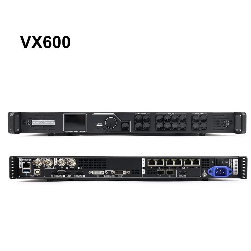 Nova VX600 video processor, RGB full-color module, indoor LED display video controller, USB interface, supports HDMI and DVI.