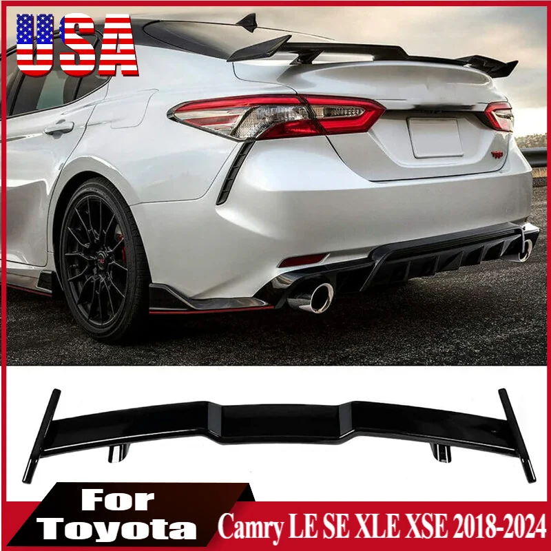 

JDM TRD Style Rear Trunk Spoiler Wing For Toyota Camry SE XSE LE XLE For Honda Accord LX EX Touring 2018-2024 Glossy Black