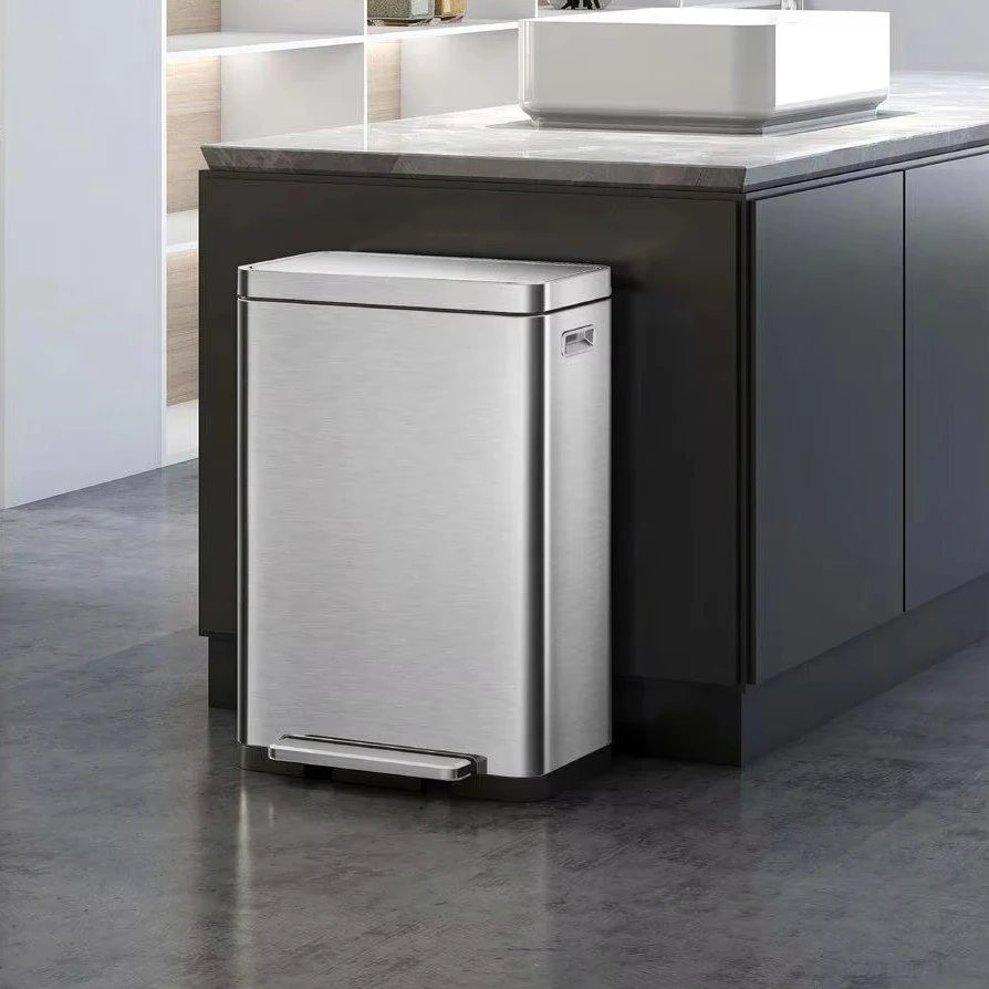 

Stainless Steel Sensor Trash Bin For Household Kitchen Bathroom Dustbin Garbage Collection Features Plastic Material Recycling