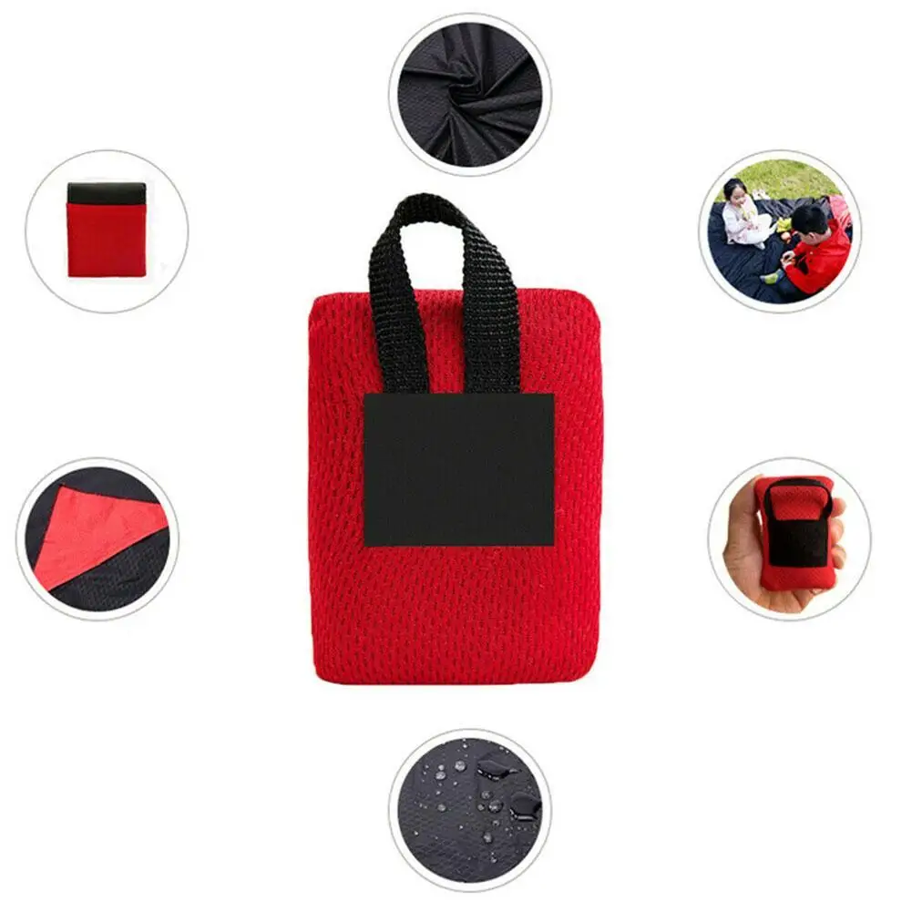 Mini Pocket Picnic Blanket Outdoor Pocket Blanket Compact Waterproof Foldable Picnic NEW Portable Lightweight Mat Beach Mat R6H9