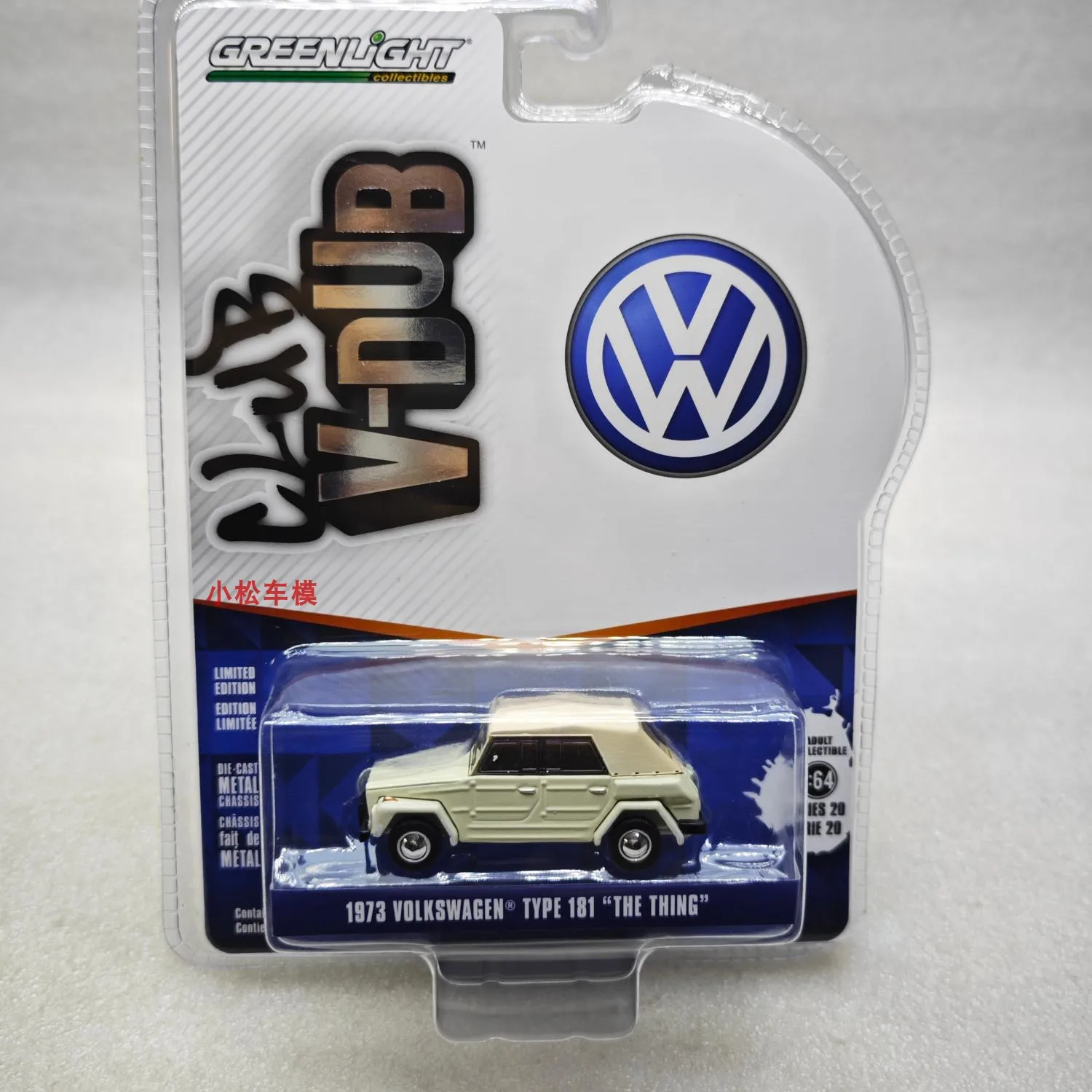 

Green Light 1:64 Club Vee Dub Series 20-1973 Volkswagen Type 181 "The Thing"Car Model Alloy Model Collectibles Children's Gift T