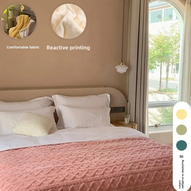Knee Pad Small Blanket Nap Time Air Conditioned Room Foot Cover Office Leg Warmer Cloud Blanket Ins Style Plant Floral Pattern