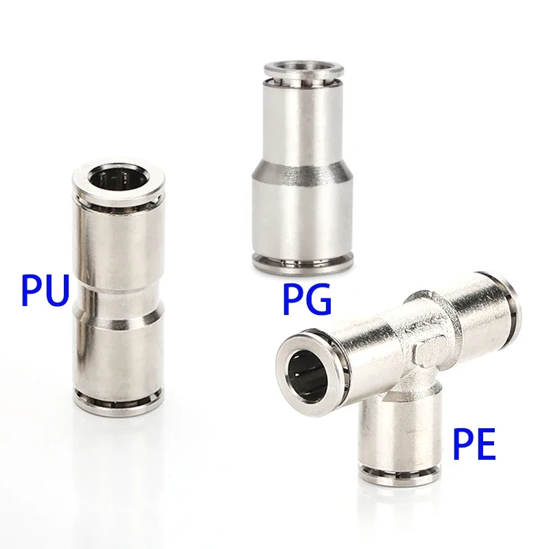 PU PG PE Brass Metal Pneumatic Quick Coupling 4 6 8 10 12mm Apply Air Compressor Hose High Pressure Connector High temperature