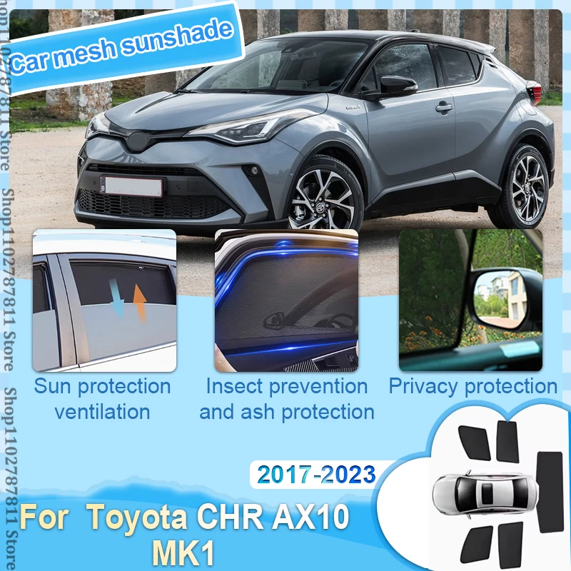 

Magnetic Car Sunshade For Toyota CHR AX10 MK1 2017 2018 2019 2020 2021 2022 2023 Front Windshield Curtain Side Window Shade Mesh