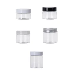 180g 150ml 200g 250ml 300ml 8oz Clear Plastic Round Pet Jar With Screw aluminum/plastic Cap/lid  for Cosmetic food pot Container