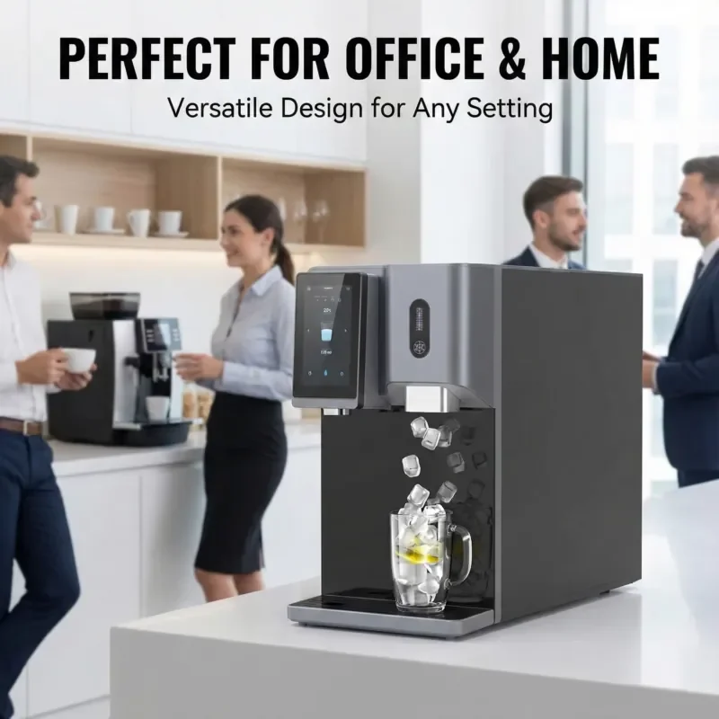 Portable Electric Desktop Water Bar with 3L Water Tank RO Filter Ice Maker Hot/Cold Water Dispenser for Household & Hotel Use