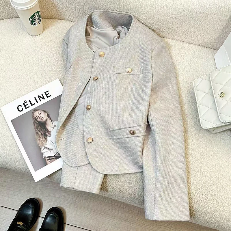 

Women's Suit Jacket 2025 Spring Autumn High-end Korean Version Ladies Blazer Coat Temperament Short Female Casual Outerwear