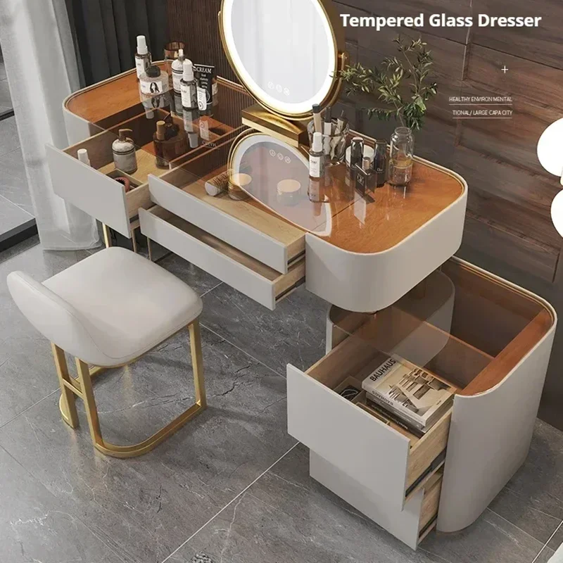 Aesthetic Villa Dressing Table Bedroom Stores Nail Modern Necklace Vintage Plant Vanity Table Trendy Toaletka Salon Furniture image 2