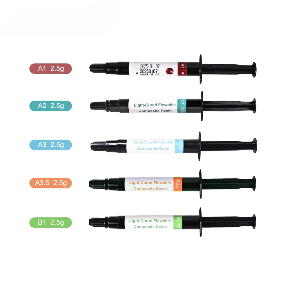 SYJH الأسنان 2.5 جرام A1/A2/A3/A3.5/B1 تدفق مركب الضوء علاج الراتنج تدفق السوائل التصاق طبيب الأسنان مواد التعبئة الترميمية #6