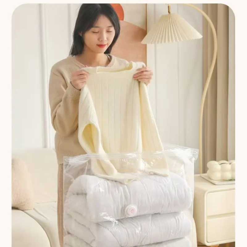 No Pumping Thickened Vacuum Compression Bag Clothing Cotton Quilt Luggage Storage Bag Sealed Bag Wardrobe Space Saving Artifact gallery 2
