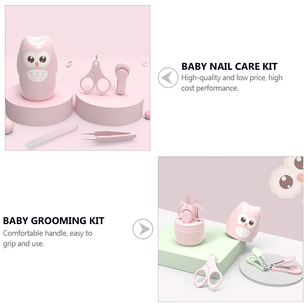 

Nail Clipper Set Toddler Manicure Kit Stainless Steel ABS Lightweight Portable Easy Storage Infant Grooming Care