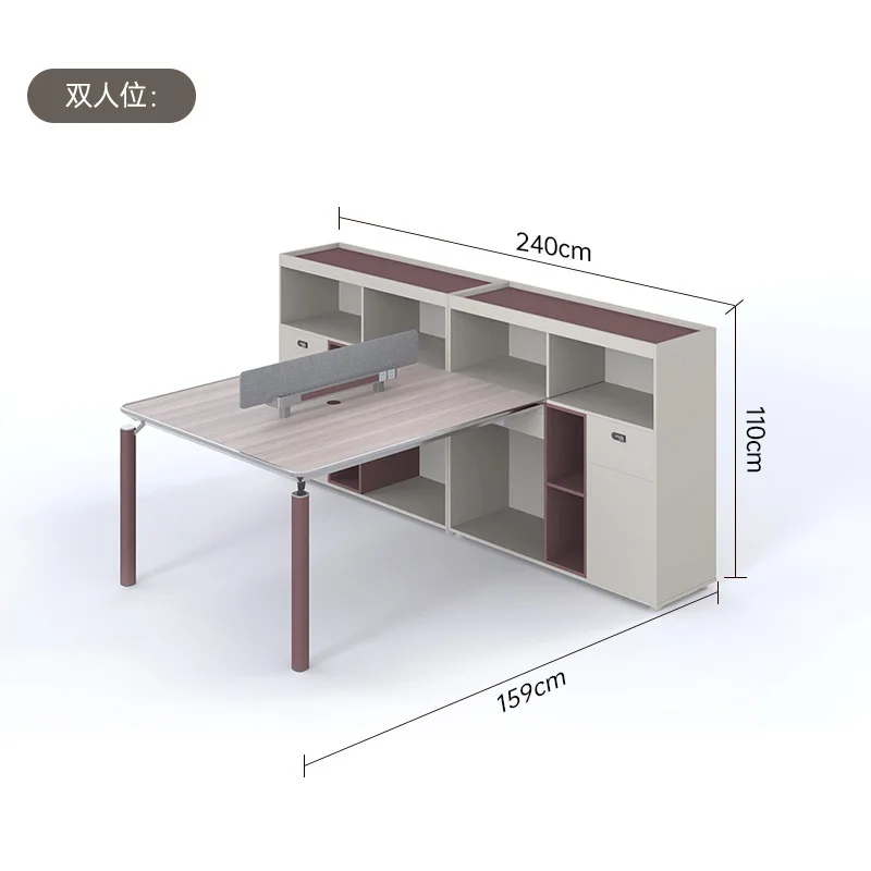 High-end six-person desk, staff seat, computer desk, simple modern staff table, company office table combination
