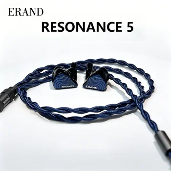 ERAND RESONANCE 5 Przedpremierowe słuchawki douszne HiFi IEM z hybrydowym układem 2DD+2BA+1MP, 5 przetworników, przewodowe, 20 Ohm, słuchawki audiofilskie
