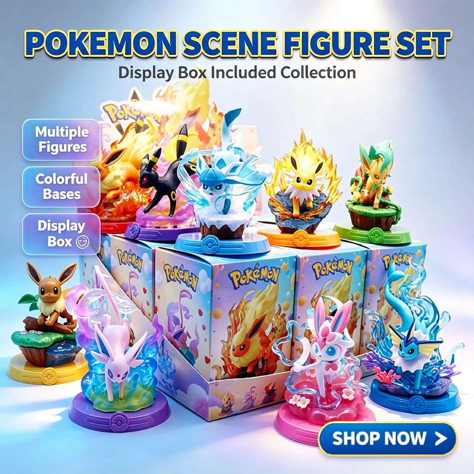9 Stück/Set Anime Adventure Eevee Blind Box Pocket Monster Actionfigur Mystery Box Sammlerstücke Spielzeug Puppe Heimdekoration Geburtstagsgeschenk