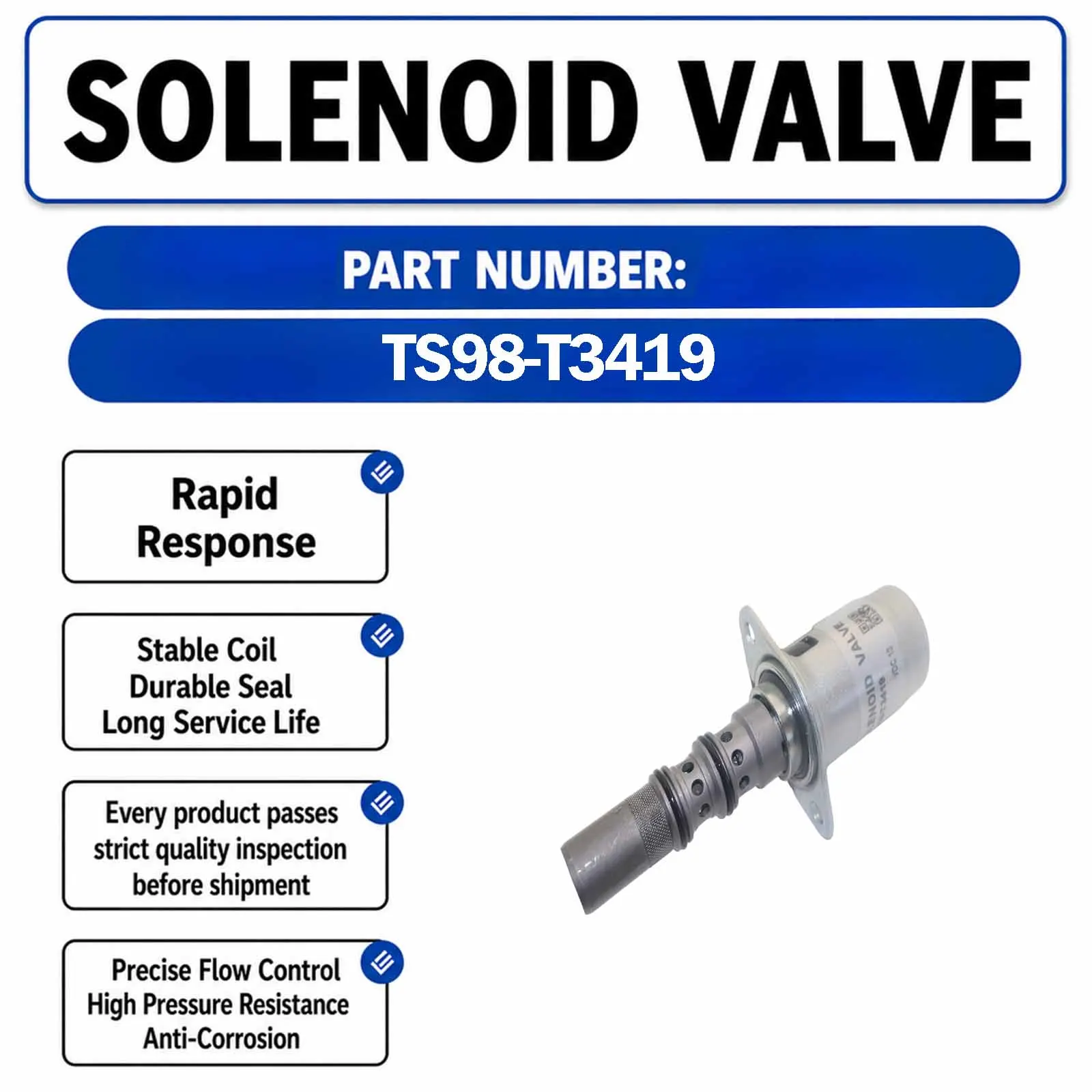TS98-T3419 12V Hydraulic Solenoid Valve For Volvo L110G L120H Excavator