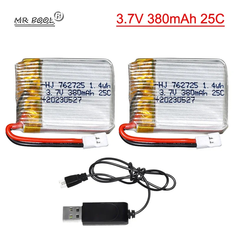 

3.7V 380mAh 25C Lipo battery XH2.54 plug for Syma X21 / X21w x26 drone RC quadcopter spare parts 762725 accessories 3.7v battery