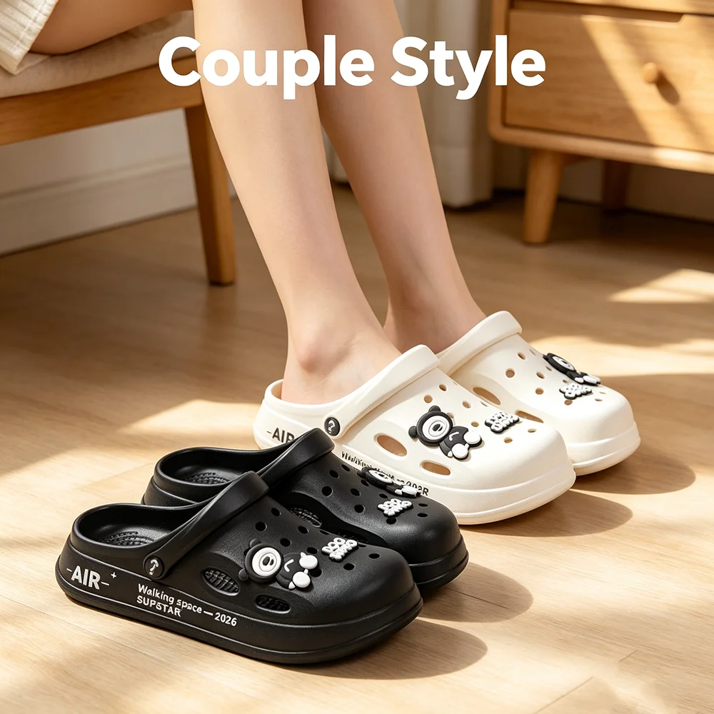 2026 Fashion Garden Clogs Shoes Unisex Casual Soft Bottom Beach Slippers EVA Integral Molding Non Slip Clogs Couple Slippers