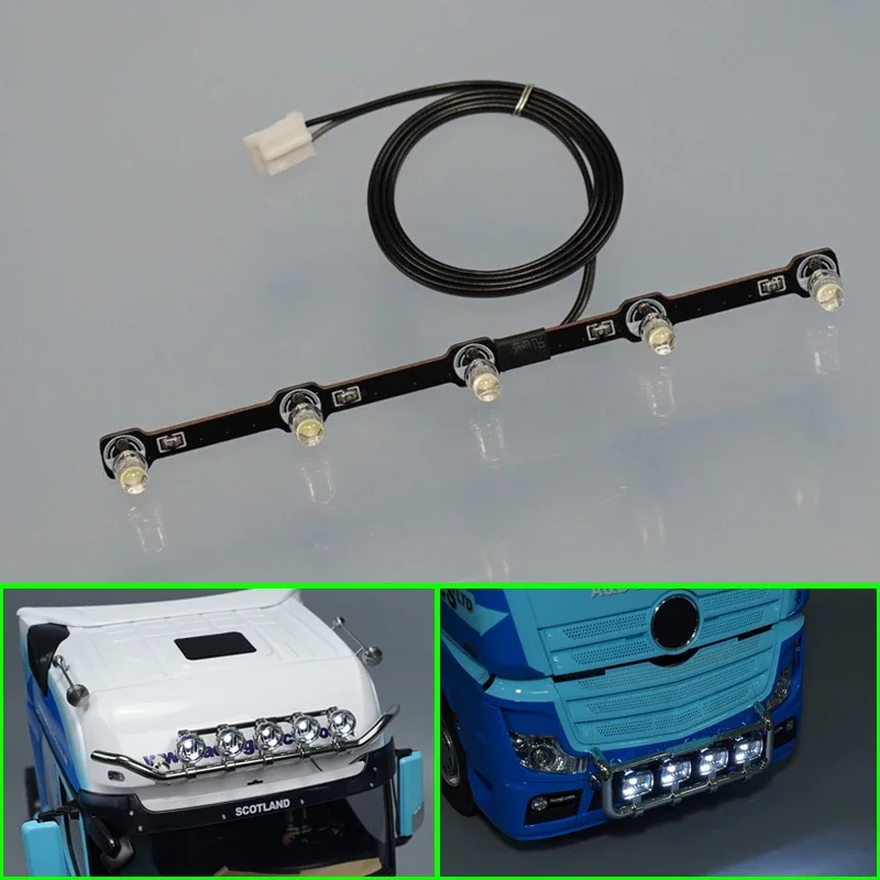 Foco inferior LED para techo, tablero de luz PCB para camión Tamiya RC 1/14, remolque volquete Benz Actros 3363 56348, piezas de bricolaje para coche