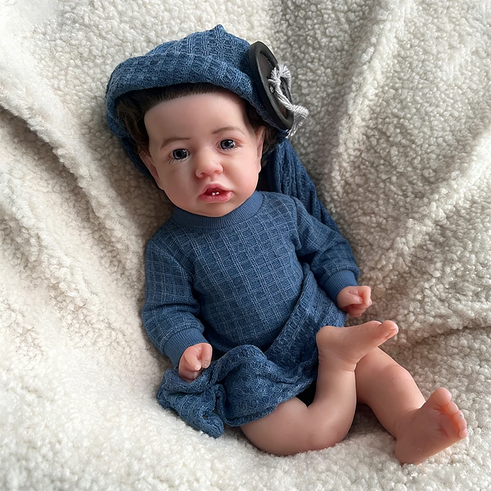 

13-дюймовая водонепроницаемая силиконовая кукла Reborn для маленьких девочек с имплантированными волосами, мягкая реалистичная 3D-кукла ручной работы для детей, подарок на день рождения, игрушка