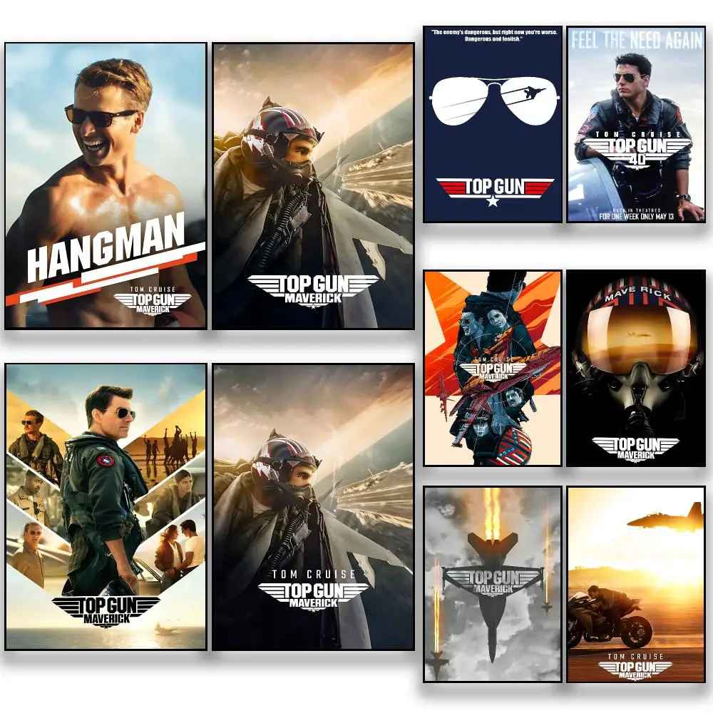 Film T-Top Gun Maverick Aviation Action Poster HD Removable Wall Art Gift Bedroom Lounge Dorm Office Gaming Cafe Bars