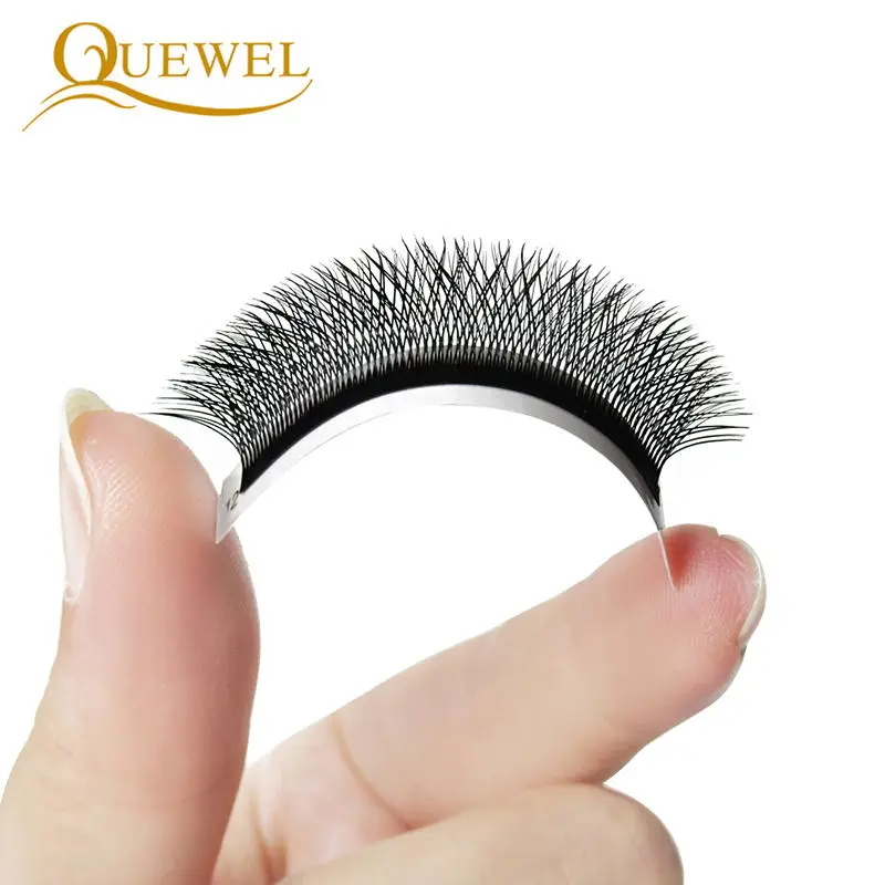 Quewel 6D W Style Eyelash Extensions Double Tip 3D Premade Volume Fans Lashes W Shape False Eyelashes 8-15mm Popular Thick