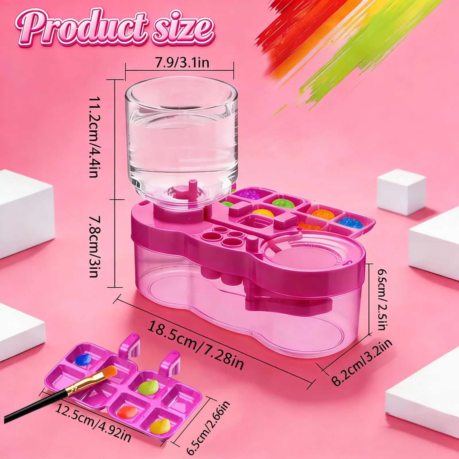 New Paint Brush Cleaner With Drain Button Automatic Water Circulation Paint Brush Cleaning Machine Cleaning Bucket Art Tools image 2