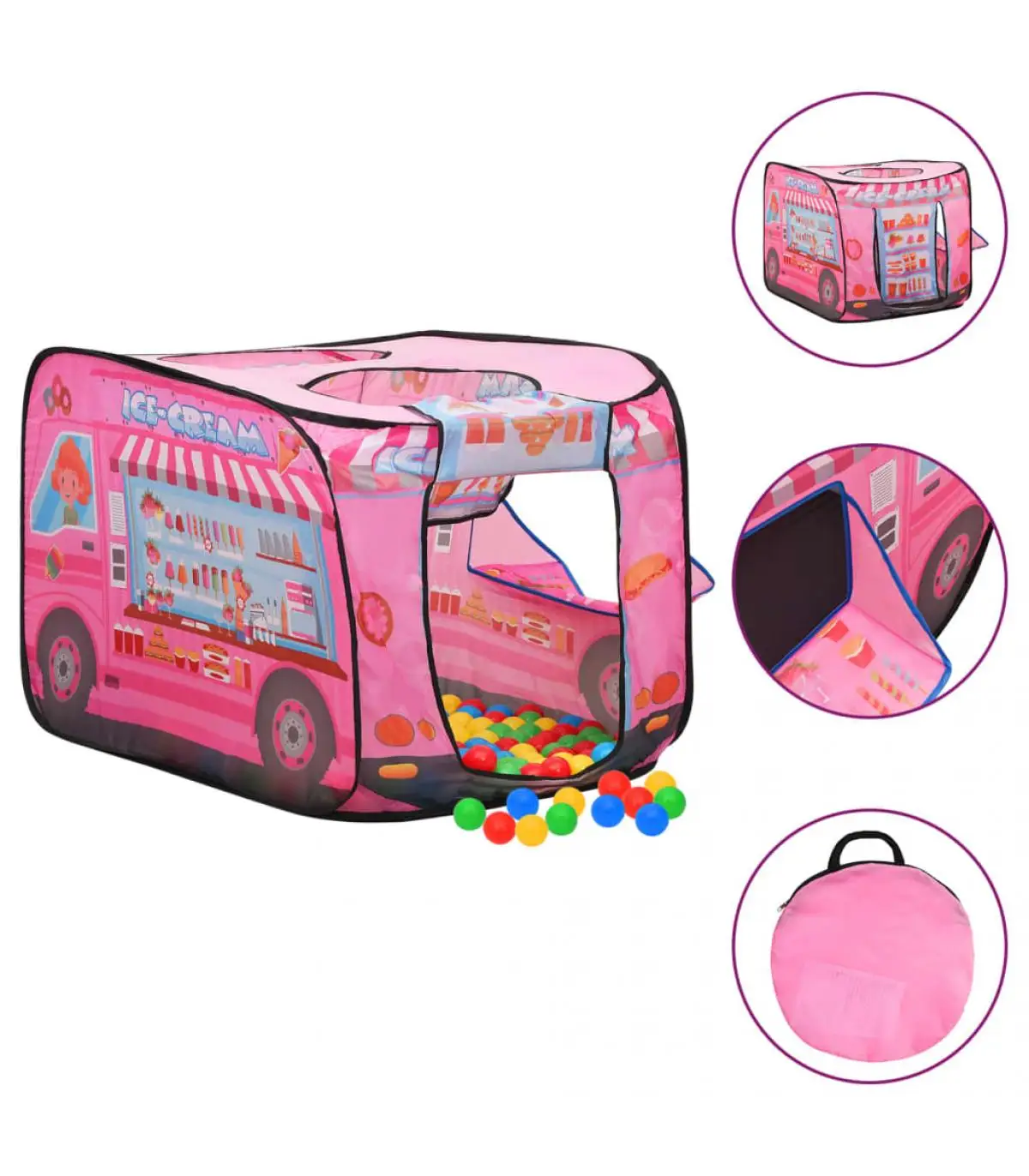 70x112x70 cm pink children's play shop and tunnels tents