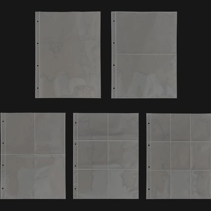 10Pcs/set A4 Clear Photo Album Refill Pages File Protector 4 Hole 4 Ring Binder Photocards Postcard Card Notebook 6×4 10×15