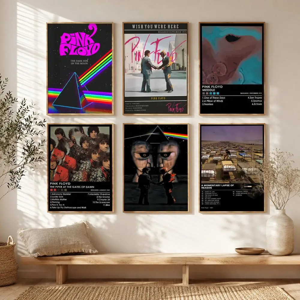Progressive Rock Band P-Pink Floyd Poster All-match HD Waterproof Self-Adhesive Wall Art Sticker For Home Bedroom