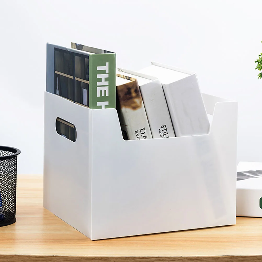 2pcs Storage Boxes Dual-Handle Book Organizers Household Plastic Containers Desktop Adornment File Holders Home