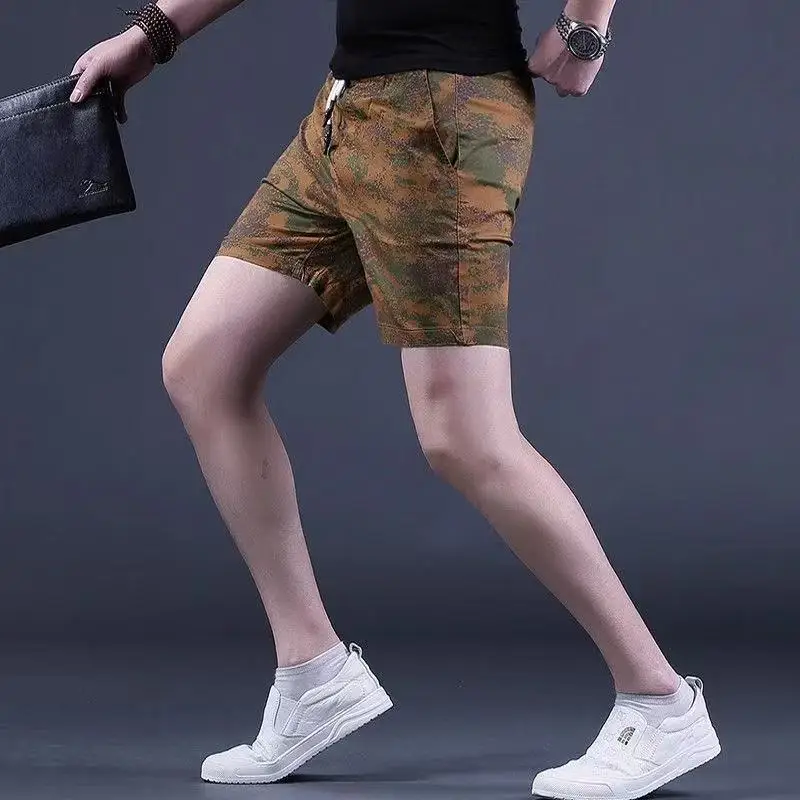 Pantalones cortos americanos de camuflaje Bad Boy, marca de moda de verano, nuevos pantalones cortos sueltos de longitud media de moda informal para hombres de tres cuartos