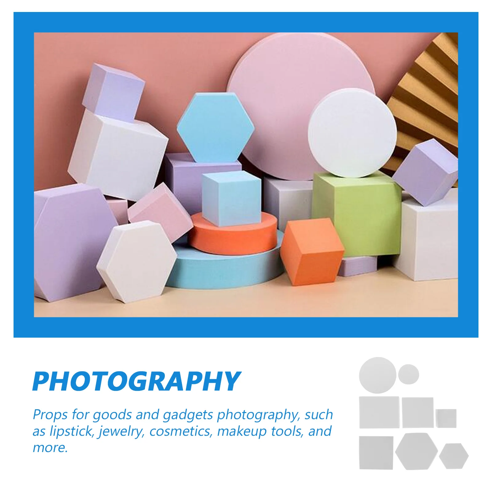 

Geometric Photography Solid Foams Stereo Cube Decorative Hard Foams Photo For Cosmetics Jewelry Makeup Room Decor White Props