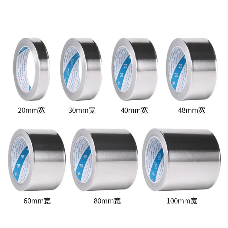 Fita de folha de alumínio, resistente a altas temperaturas, à prova d'água, isolamento térmico, reparo de folha de estanho, vedação à prova de vazamento, fita autoadesiva