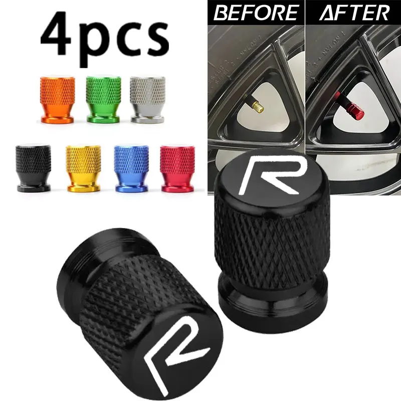 Car Wheel Tire Valve Caps Stem Cover Plug For Volvo R-Design C30 C70 S60 S90 V60 V90 T5 T6 XC40 XC60 XC90 B5 B6 EM-90 Rdesign