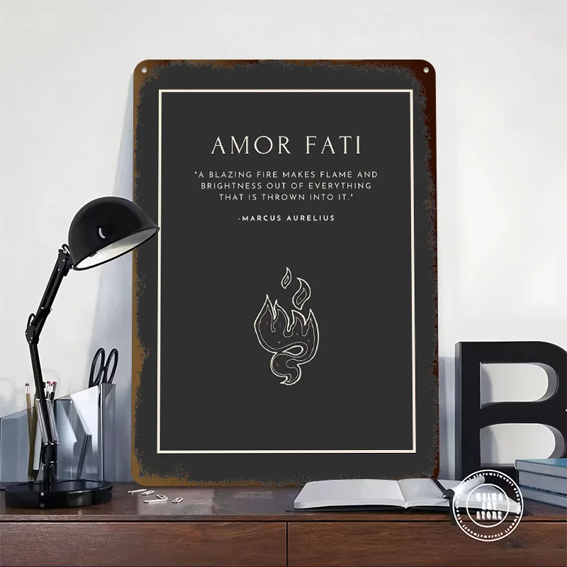 Amor Fati Stoic Metal Poster Perfect Gift for Fans Lovers Customized Wall Art Metal Sign for Luxury Decoration Home Decor Items