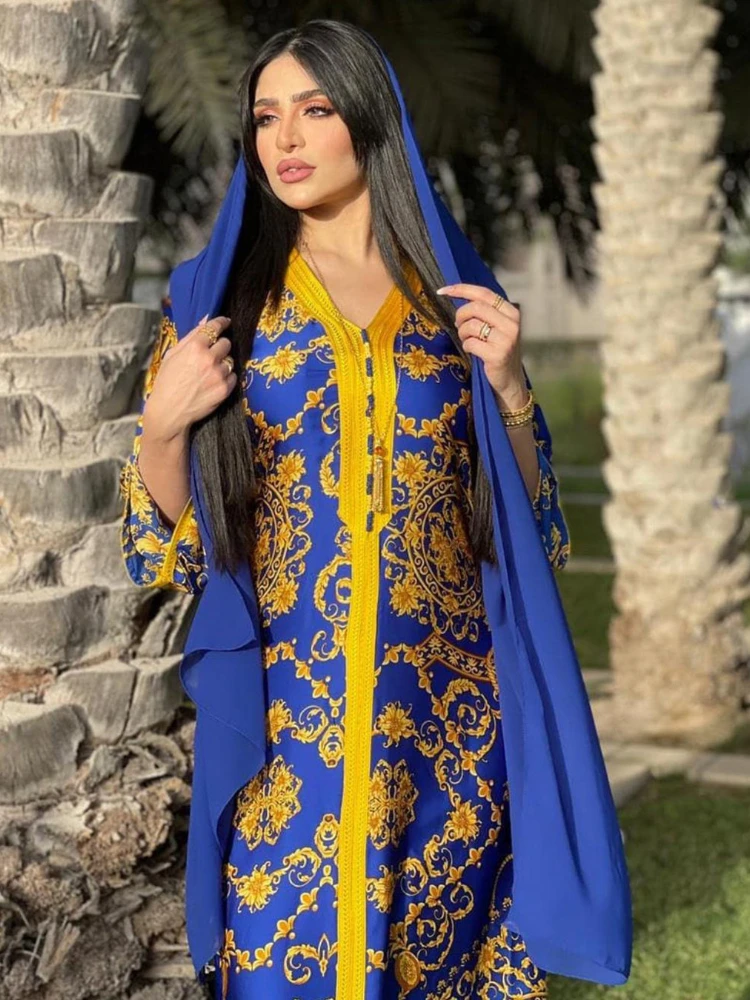 Ramadan Turkey Muslim Dress Women Abaya Moroccan Kaftan Islamic Clothing Jalabiya Dresses Djellaba  Party Vestidos Eid