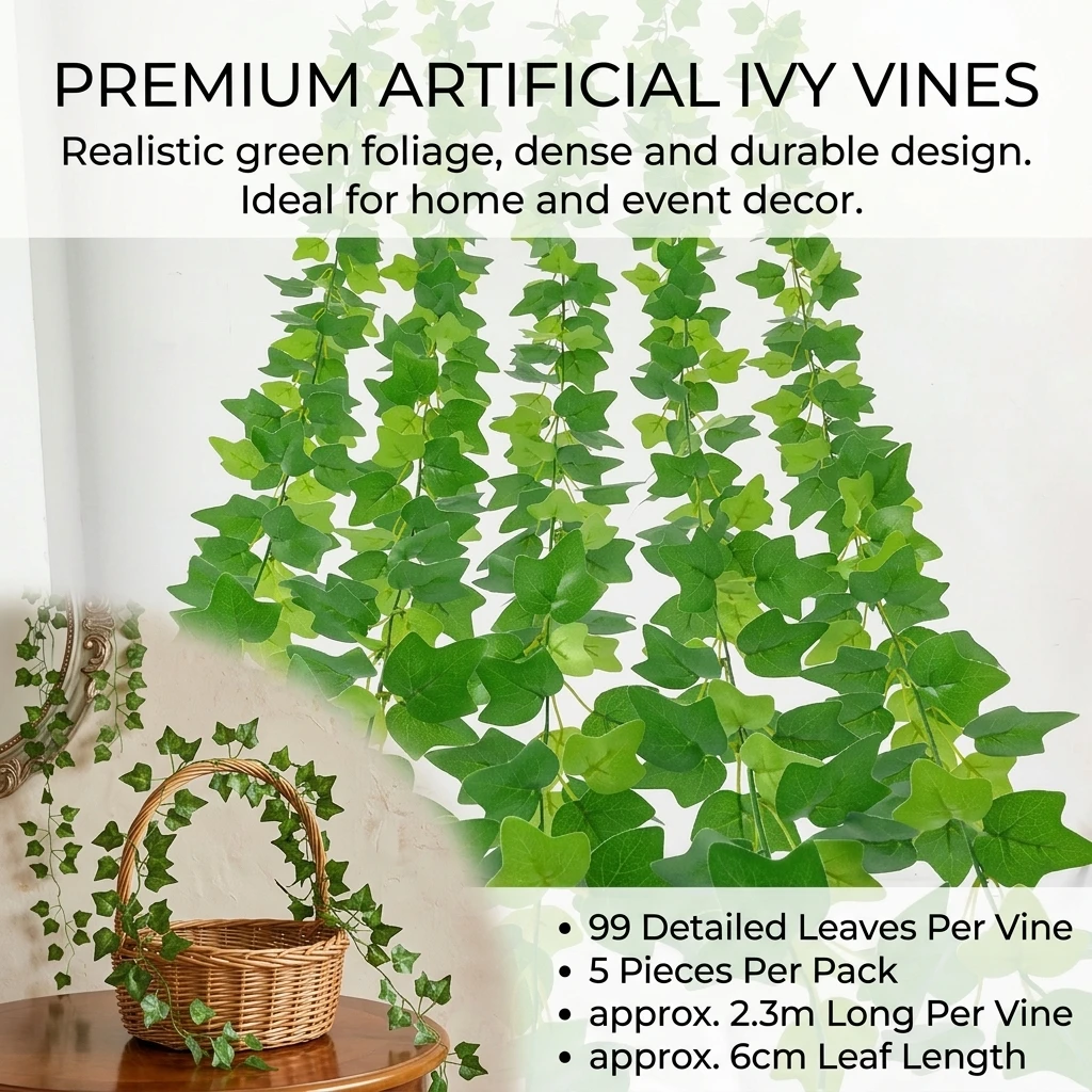 

5pcs Simulated Plant Pendant Realistic Pothos Creepers Hanging For Wall Door Window Decor Home Decoration Accessories