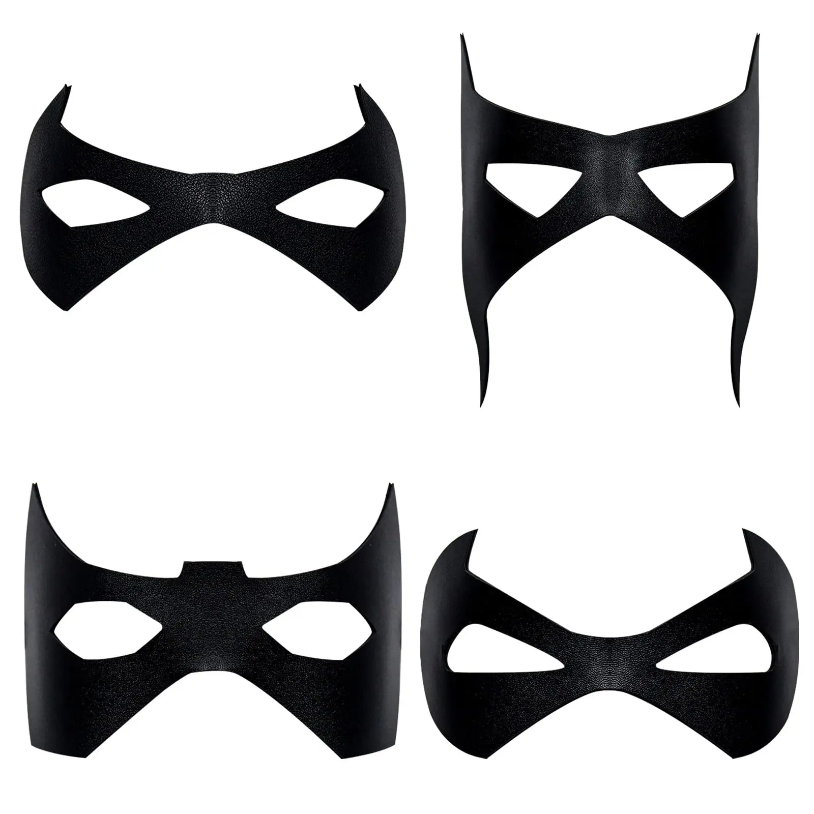 Black Bat Eye Mask Man Leather Superhero Eyemask Domino Robber Costume Props Halloween Masquerade Party Accessory For Adults