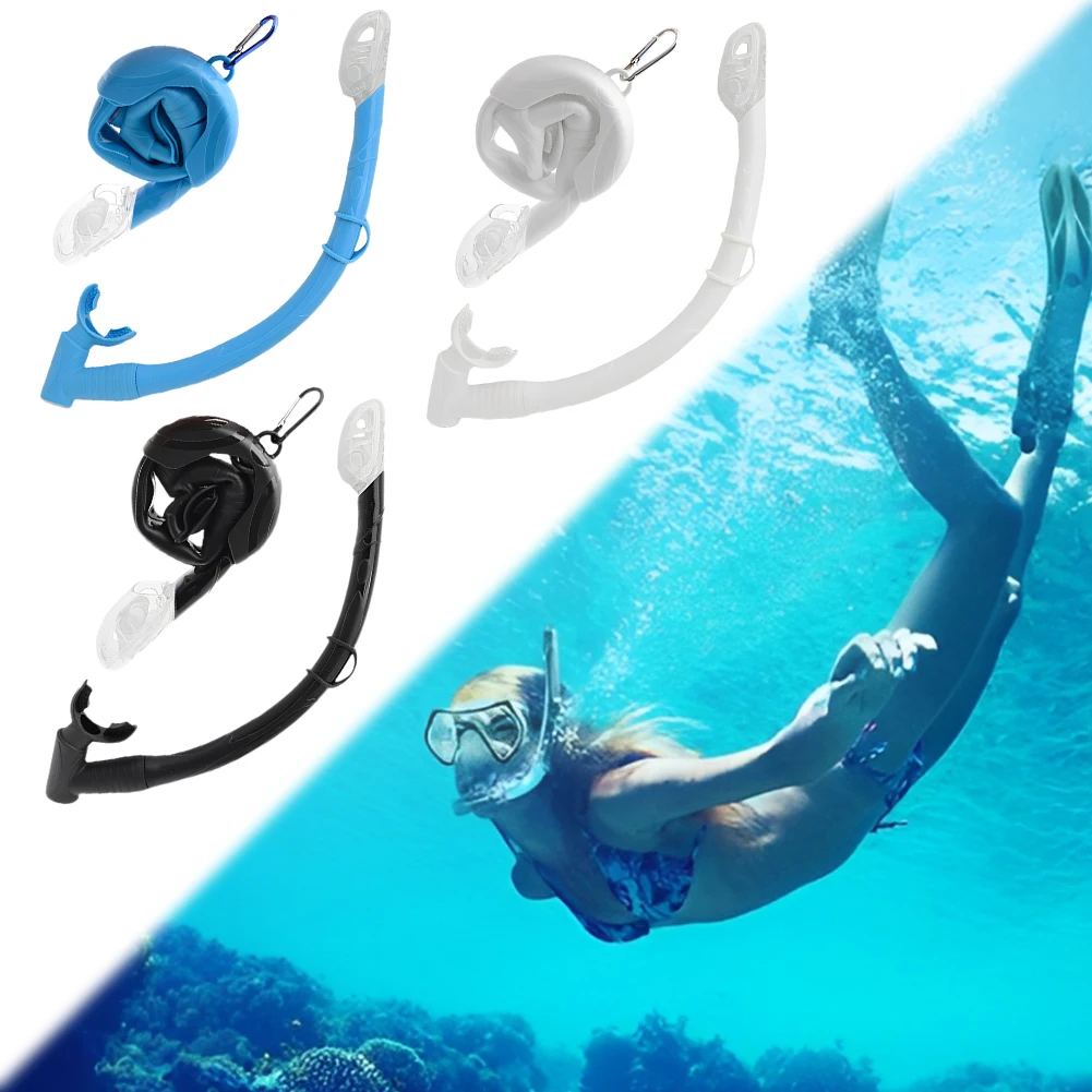 

Silicone Dry Top Snorkel Tube 2 In 1 Snorkling Tube Flexible Breathing Tube Diving Snorkel Tube for Snorkeling Swimming