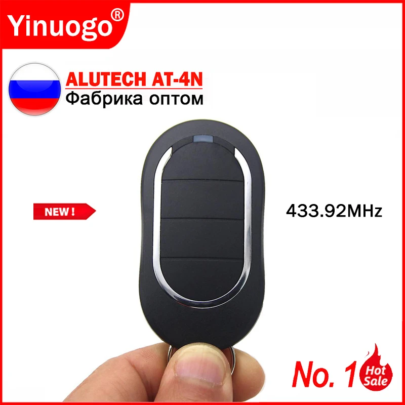 Alutech AT-4N Garage Door Keychain for Barrier 433MHz Dynamic Code Alutech AT 4N Gate Remote Control Garage Key Fob Transmitter