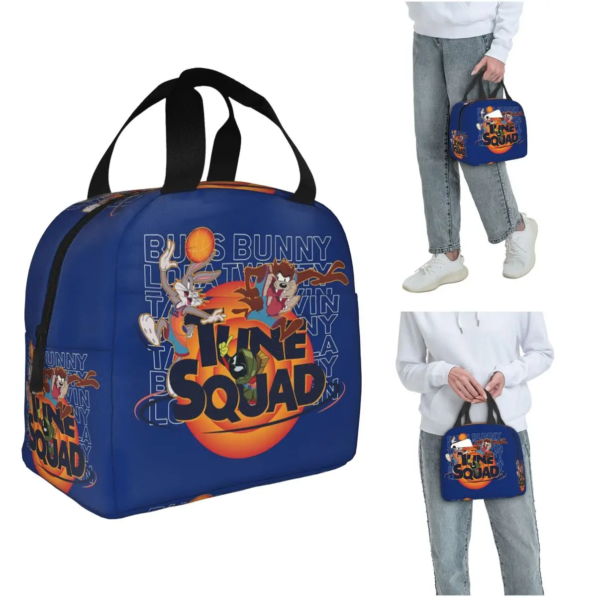 

Space Jam Bad Puddy Insulated Lunch Bag for Kids School Cooler Thermal Food Box Tote Leakproof Lunch Boxes Container