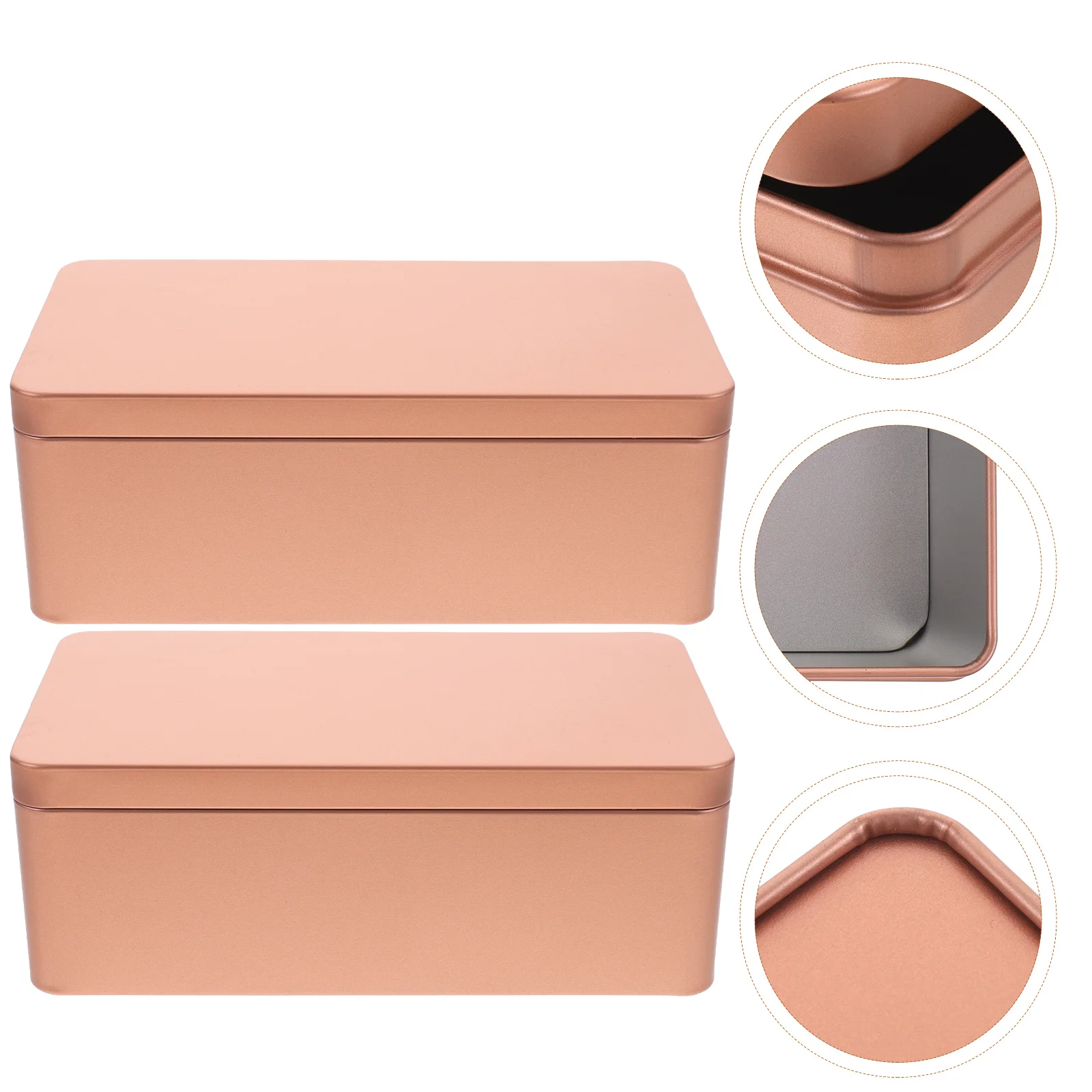 

Rose Gold Cake Tins Tinplate Gift Box Cookie Boxes Candy Cans Packing Golden Food Containers with Lids