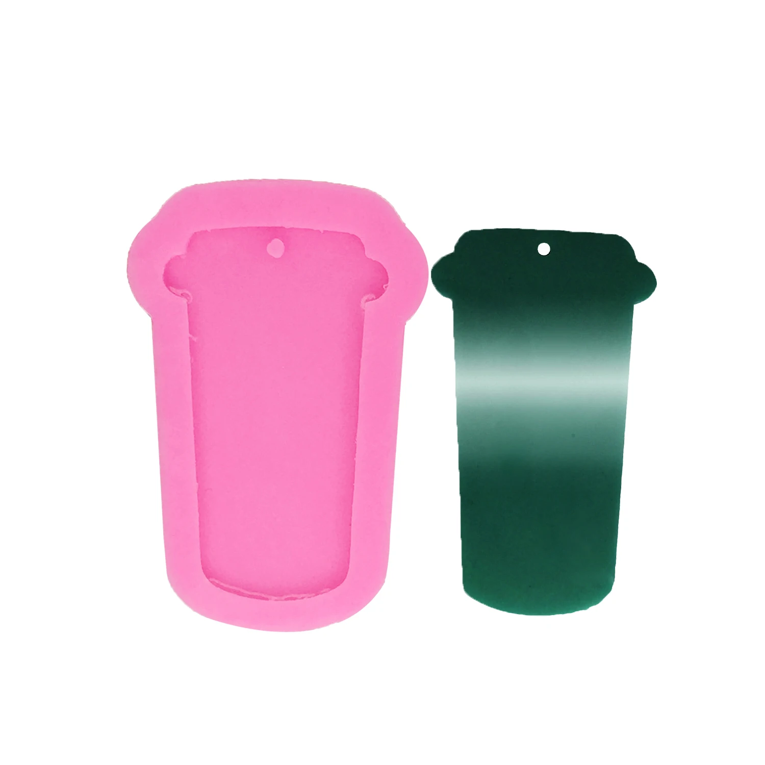 Mini Roller Coffee Cup Jar Silicone Mold for Epoxy Resin DIY Keychain Pendant Chocolate Gummy Making Supplies