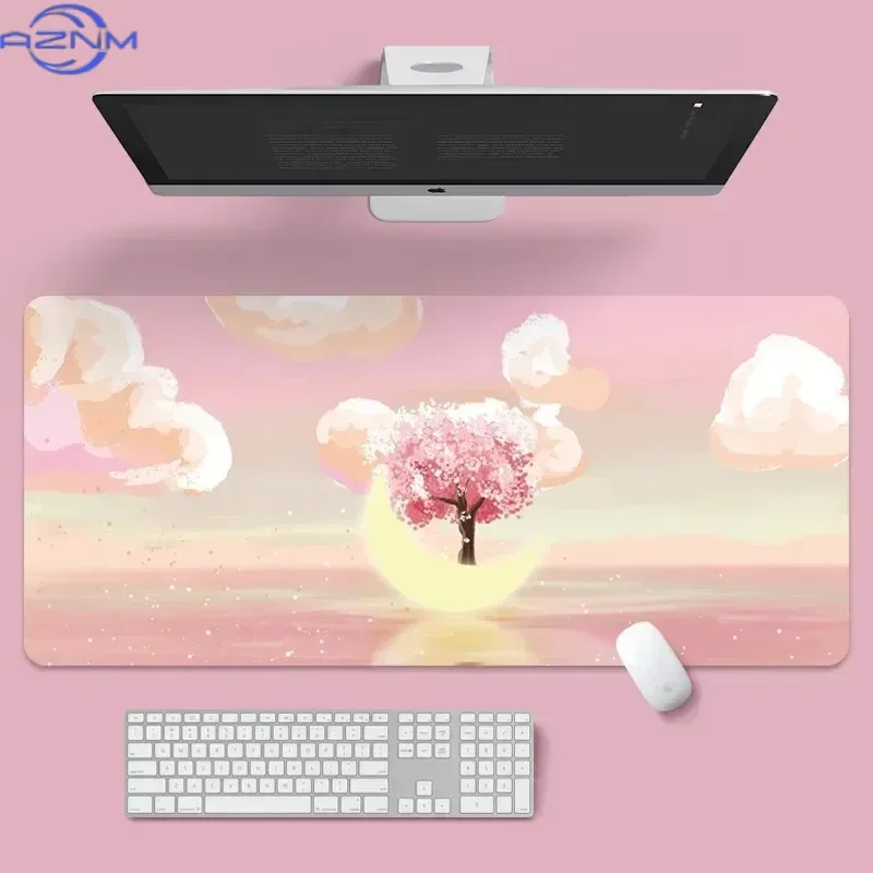 Large colorful cloud computer mousepad kawaii girl office Notebook keyboard pad extended anti-slip rubber gamer full desktop Mat
